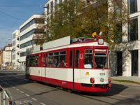 Von 1962 bis 1990 verkehrten in Freiburg die Straßenbahn vom Typ 